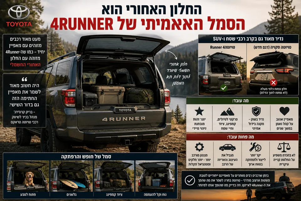 החלון האחורי הוא הסמל האמיתי של טויוטה 4Runner