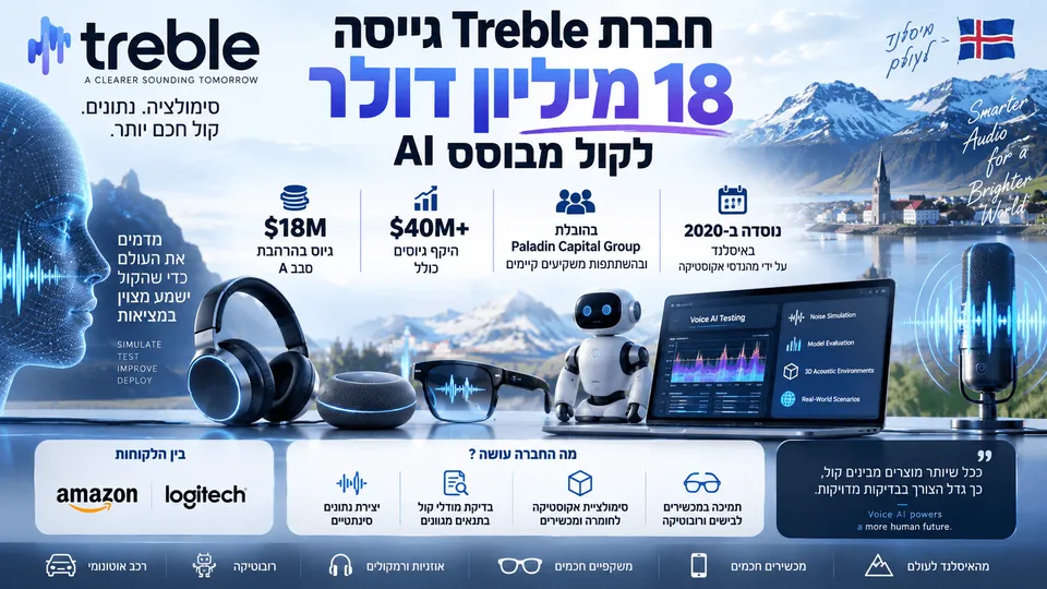 אוזניות, רמקול חכם ורובוט לצד פלטפורמת סימולציית הקול של Treble.