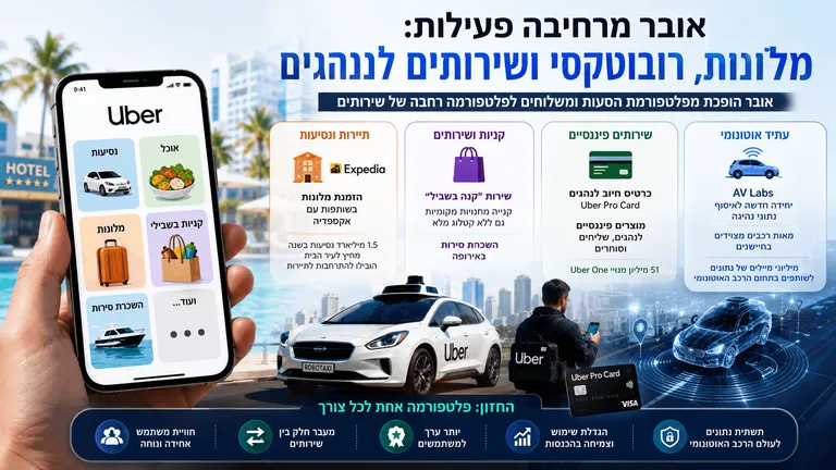 תמונה עבור הכתבה: אובר מרחיבה פעילות: מלונות, רובוטקסי ושירותים לנהגים