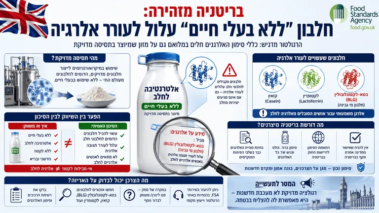 בריטניה מזהירה: חלבון “ללא בעלי חיים” עלול לעורר אלרגיה