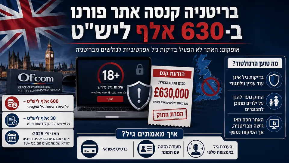 בריטניה קנסה אתר פורנו ב-630 אלף ליש"ט