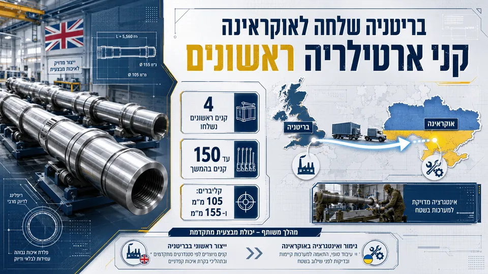 בריטניה שלחה לאוקראינה קני ארטילריה ראשונים