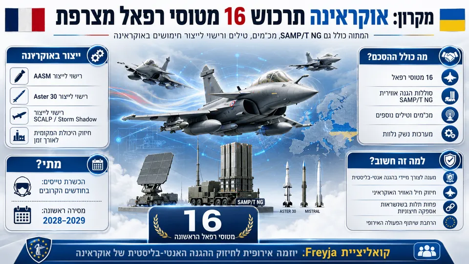 מקרון: אוקראינה תרכוש 16 מטוסי רפאל מצרפת