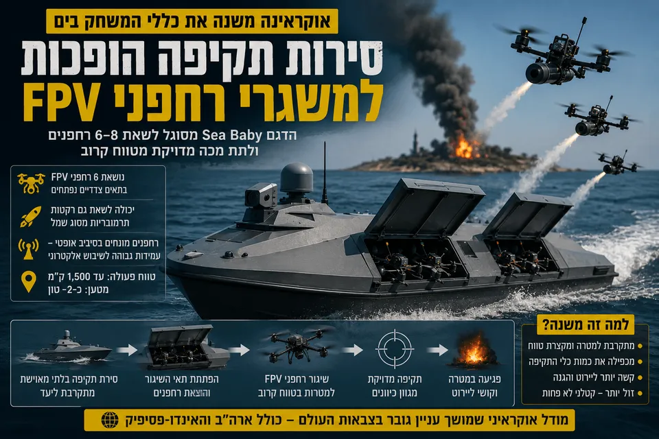 אוקראינה הופכת סירות תקיפה למשגרי רחפני FPV