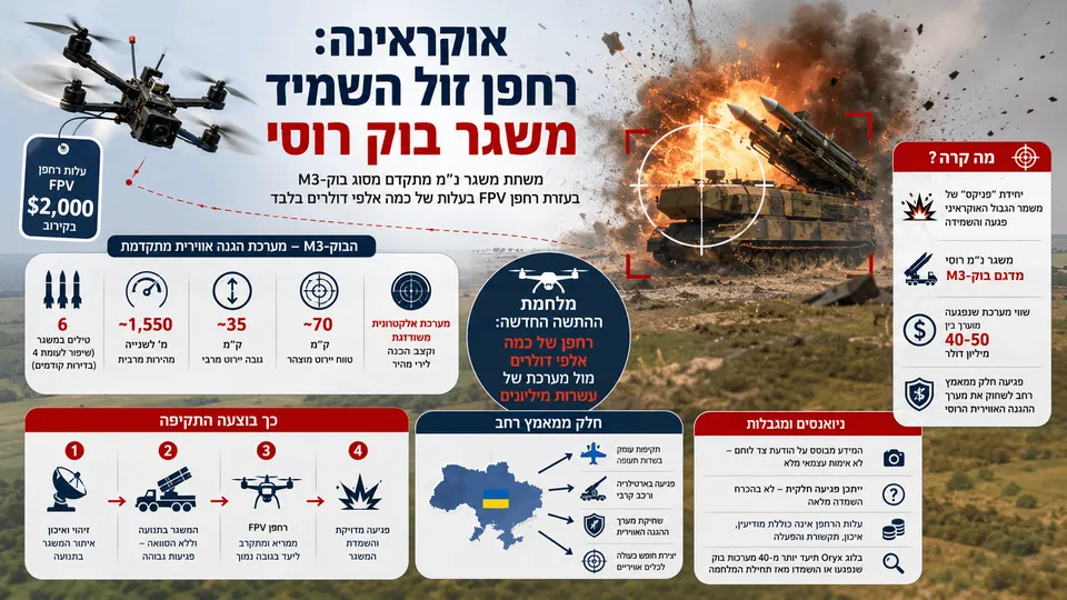 אוקראינה: רחפן זול השמיד משגר בוק רוסי