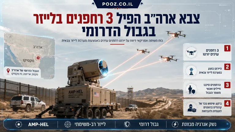 צבא ארה"ב הפיל שלושה רחפנים בלייזר בגבול הדרומי