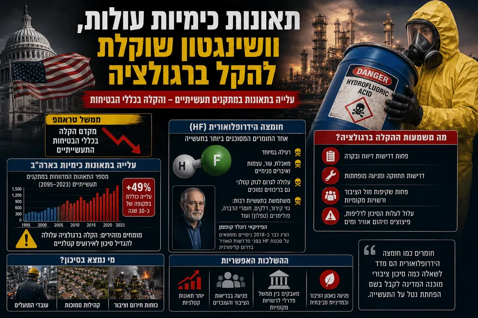 תאונות כימיות עולות, וושינגטון שוקלת להקל ברגולציה