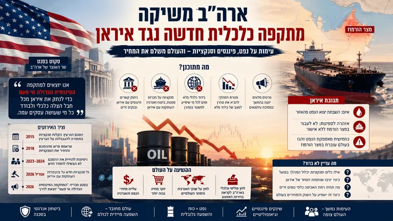 ארה״ב משיקה מתקפה כלכלית חדשה נגד איראן