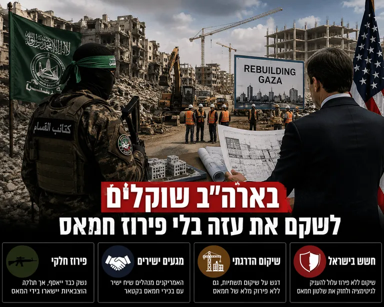 תמונה עבור הכתבה: בארה"ב שוקלים לשקם את עזה בלי פירוז חמאס