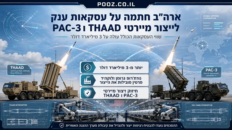 ארה"ב חתמה על עסקאות ענק לייצור מיירטי THAAD ו-PAC-3