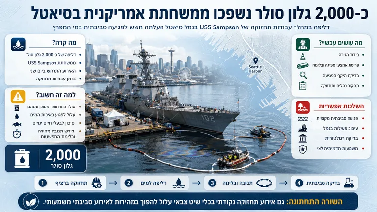 תמונה עבור הכתבה: כ-2,000 גלון סולר נשפכו ממשחתת אמריקנית בסיאטל