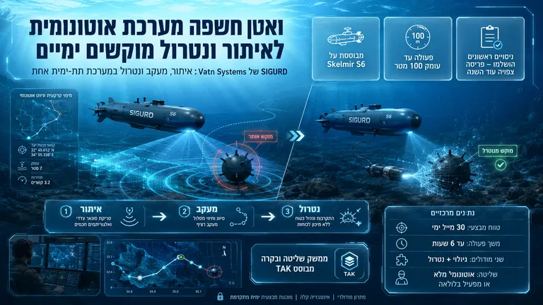 תמונה עבור הכתבה: ואטן חשפה מערכת אוטונומית לאיתור ונטרול מוקשים ימיים