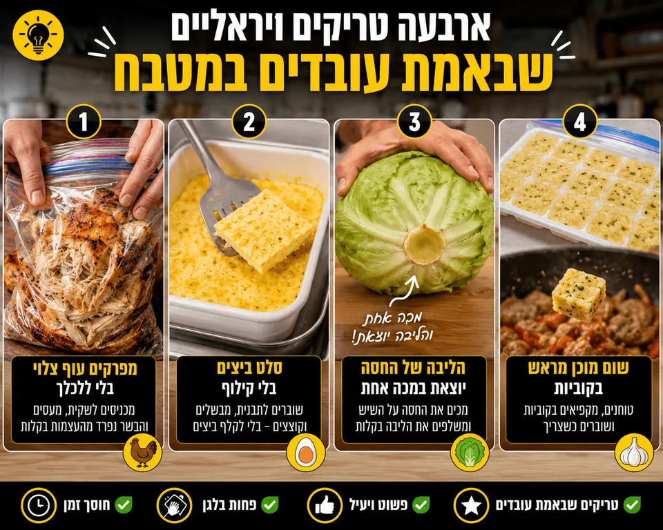 ארבעה טריקים ויראליים שבאמת עובדים במטבח