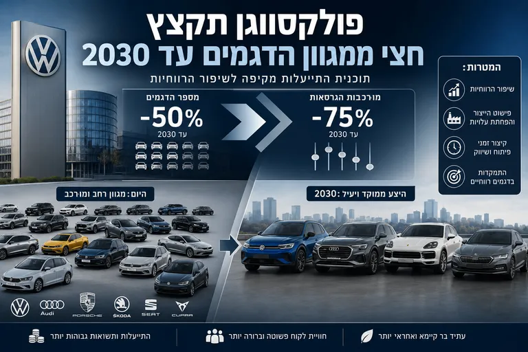 תמונה עבור הכתבה: פולקסווגן תקצץ חצי ממגוון הדגמים עד 2030