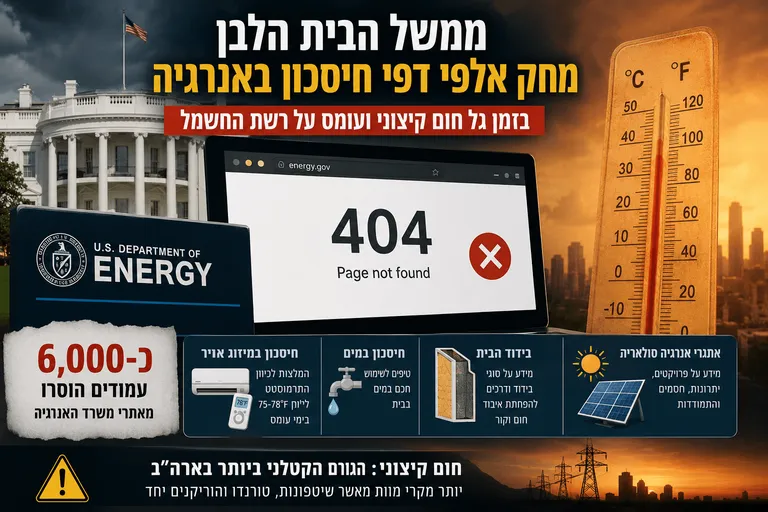 תמונה עבור הכתבה: ממשל הבית הלבן מחק אלפי דפי חיסכון באנרגיה