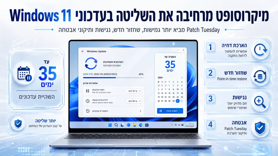 מיקרוסופט מרחיבה את השליטה בעדכוני Windows 11