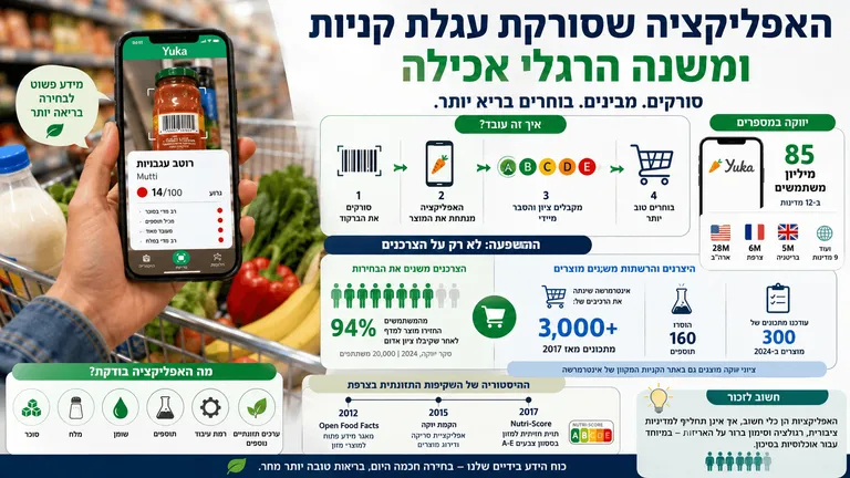 תמונה עבור הכתבה: האפליקציה שסורקת עגלת קניות ומשנה הרגלי אכילה