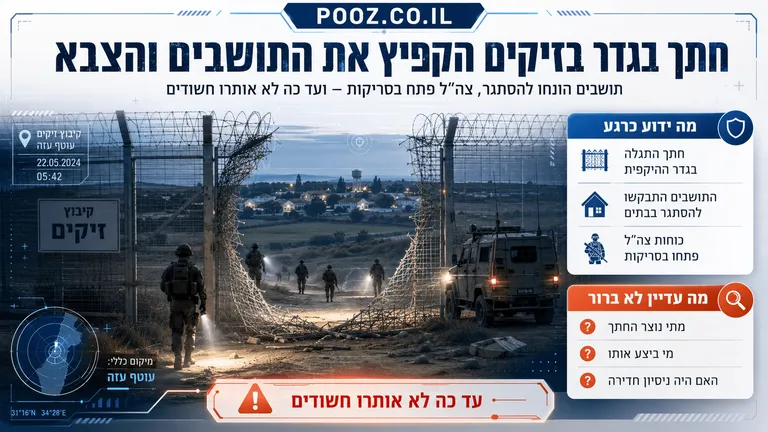 חתך בגדר בזיקים הקפיץ את התושבים והצבא